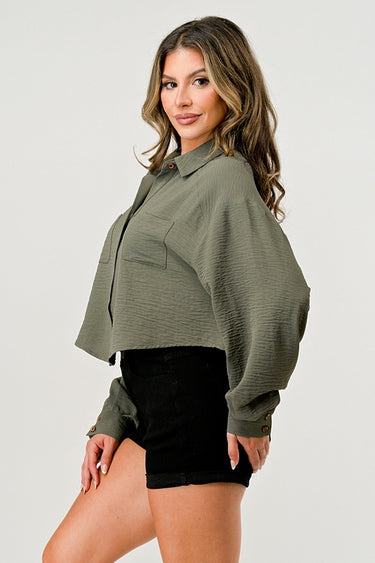 Women's Oversized Button-Up Blouse